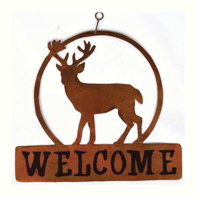 Deer Round Welcome Sign